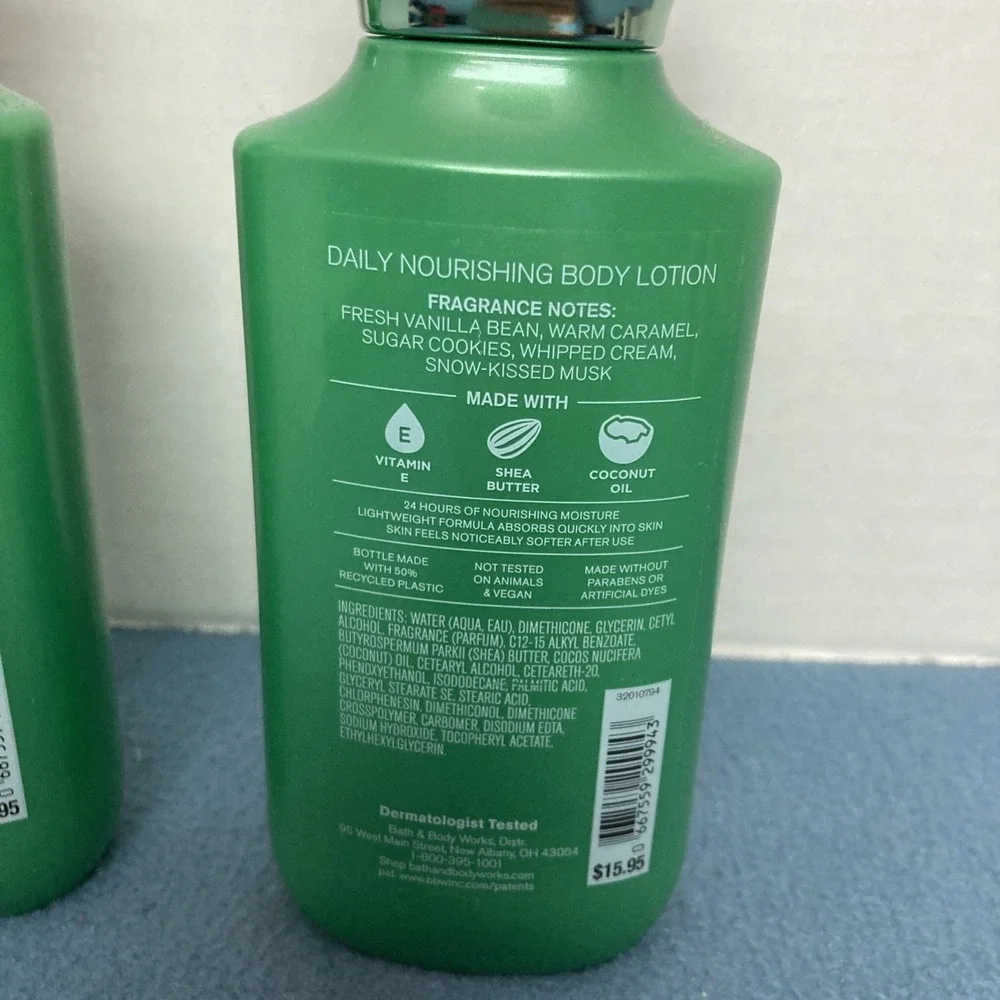 Bath & Body Works Vanilla Bean Noel Daily Nourishing 24hr Body Lotion - Set of 2